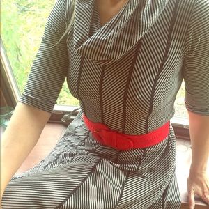 Black and Light Grey Dress with Scoop Neck